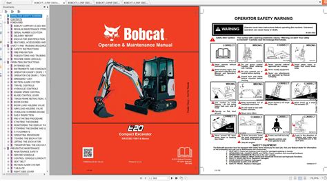 bobcat mini excavator manual|bobcat excavator price list.